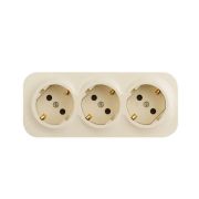 Розетка 3-м ОП Quteo 16А IP20 250В 3х2P+E с заземл. защ. шторки сл. кость IEK 782268