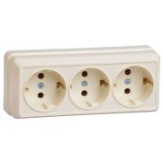 Розетка 3-м ОП Октава РС23-3-ОК 16А IP20 с заземл. крем. GENERICA ERO31-K33-16-DC