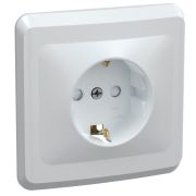 Розетка 1-м СП Вега РСш10-3-ВБ с заземл. контактом и защ. штор 16А бел. GENERICA ERV14-K01-16-DM