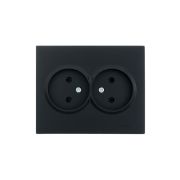 Розетка 2-м СП VESNA без заземл. ПБТ черн. бархат LEZARD 742-4200-128B